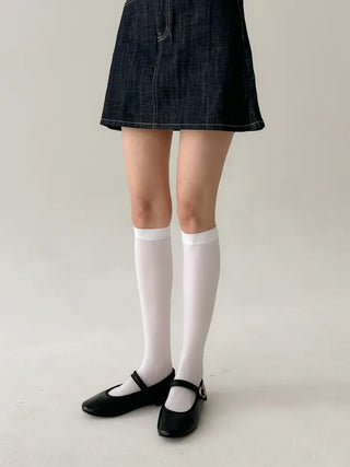 Baily Stretchy Leg-Shaping Knee Socks Transitional Season Half Stocking Socks