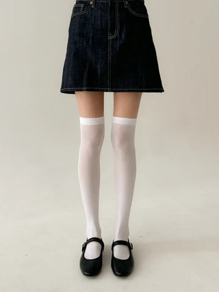 Baily Stretchy Leg-Shaping Knee Socks Transitional Season Half Stocking Socks