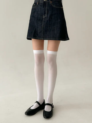 Baily Stretchy Leg-Shaping Knee Socks Transitional Season Half Stocking Socks