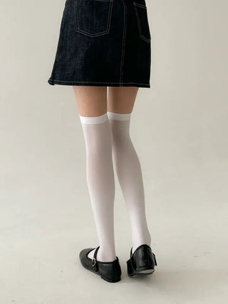 Baily Stretchy Leg-Shaping Knee Socks Transitional Season Half Stocking Socks