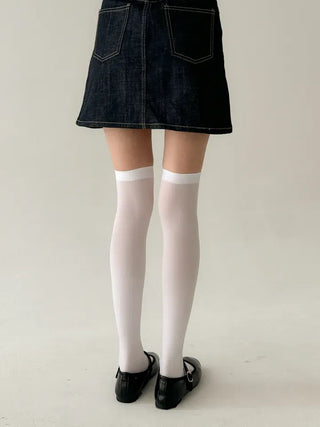 Baily Stretchy Leg-Shaping Knee Socks Transitional Season Half Stocking Socks