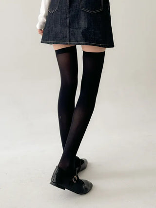 Baily Stretchy Leg-Shaping Knee Socks Transitional Season Half Stocking Socks