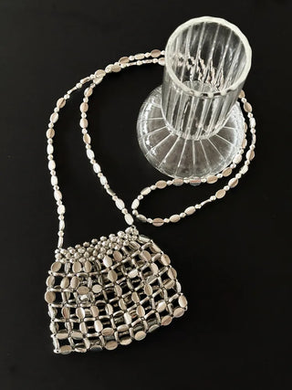 Metal Stone Silver Summer Crossbody Shoulder Bag 2 Types