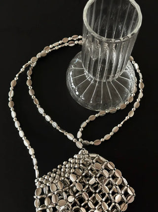 Metal Stone Silver Summer Crossbody Shoulder Bag 2 Types