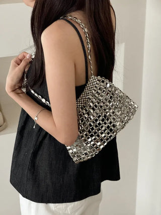 Metal Stone Silver Summer Crossbody Shoulder Bag 2 Types