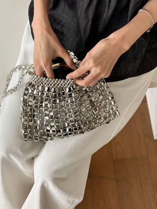 Metal Stone Silver Summer Crossbody Shoulder Bag 2 Types