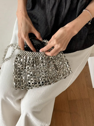 Metal Stone Silver Summer Crossbody Shoulder Bag 2 Types