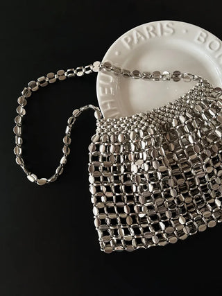Metal Stone Silver Summer Crossbody Shoulder Bag 2 Types