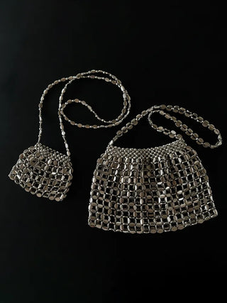 Metal Stone Silver Summer Crossbody Shoulder Bag 2 Types