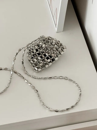 Metal Stone Silver Summer Crossbody Shoulder Bag 2 Types