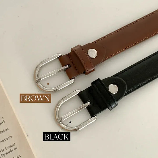 Bold Stitch Simple Daily Leather Belt