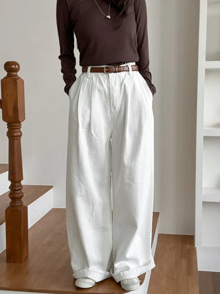 Bold Stitch Simple Daily Leather Belt