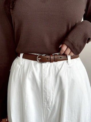 Bold Stitch Simple Daily Leather Belt