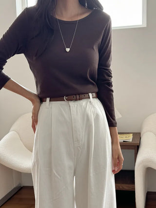 Bold Stitch Simple Daily Leather Belt