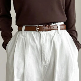 Bold Stitch Simple Daily Leather Belt