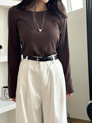 Bold Stitch Simple Daily Leather Belt