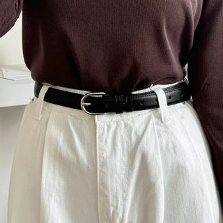 Bold Stitch Simple Daily Leather Belt