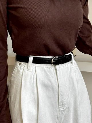 Bold Stitch Simple Daily Leather Belt