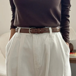 Bold Stitch Simple Daily Leather Belt