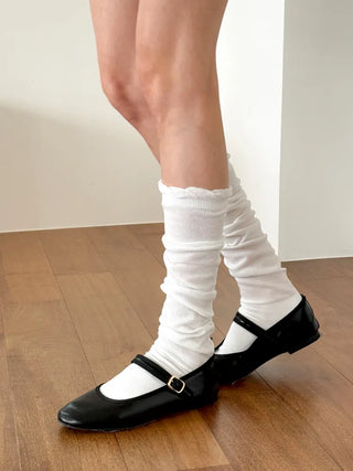 Wavy Long See-through Loose Knee Sock Warmer Long Socks