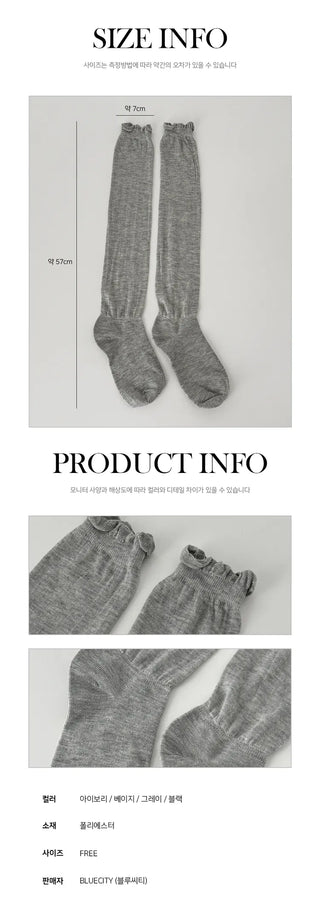Wavy Long See-through Loose Knee Sock Warmer Long Socks