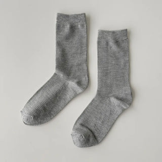20cm Ribbed Stretchy Basic Daily Mid-Length Socks Set