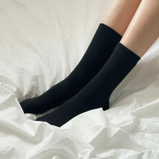 20cm Ribbed Stretchy Basic Daily Mid-Length Socks Set