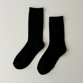 20cm Ribbed Stretchy Basic Daily Mid-Length Socks Set
