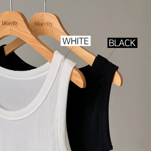 Layered Ribbed Daily Basic Sleeveless Inner Sleeveless Top