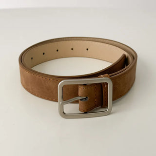 Square Suede Bold Leather Belt