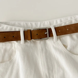 Square Suede Bold Leather Belt