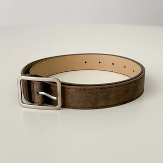 Square Suede Bold Leather Belt