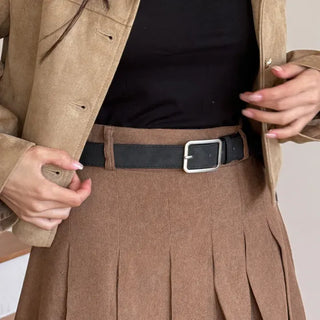 Square Suede Bold Leather Belt