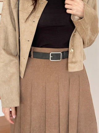 Square Suede Bold Leather Belt