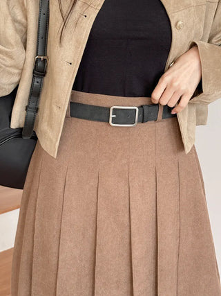 Square Suede Bold Leather Belt