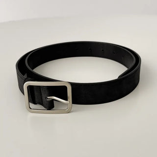 Square Suede Bold Leather Belt