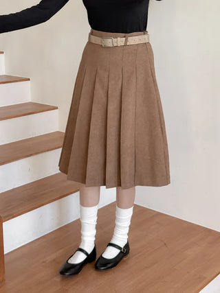 Square Suede Bold Leather Belt