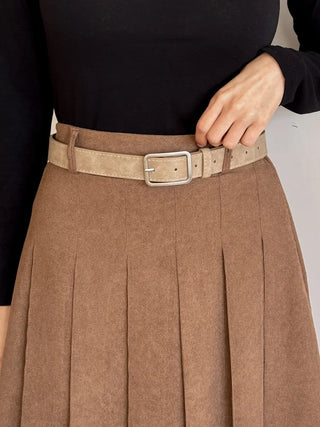 Square Suede Bold Leather Belt
