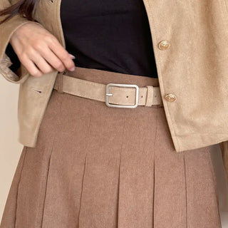 Square Suede Bold Leather Belt
