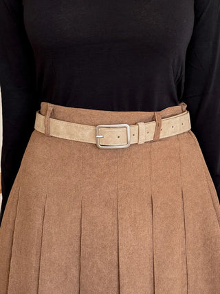 Square Suede Bold Leather Belt