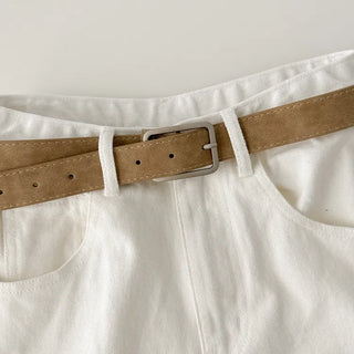 Square Suede Bold Leather Belt