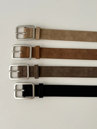Square Suede Bold Leather Belt