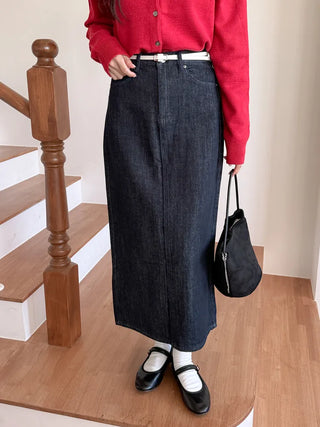 Pie Slim Line Silver Leather Thin Belt