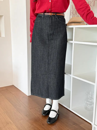 Pie Slim Line Silver Leather Thin Belt