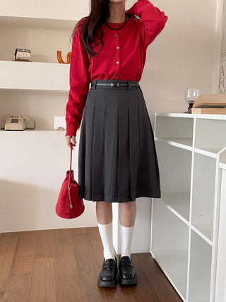 Pie Slim Line Silver Leather Thin Belt
