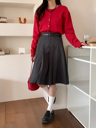 Pie Slim Line Silver Leather Thin Belt