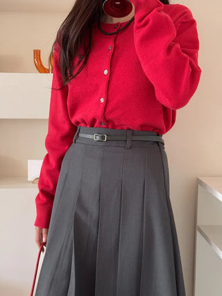 Pie Slim Line Silver Leather Thin Belt