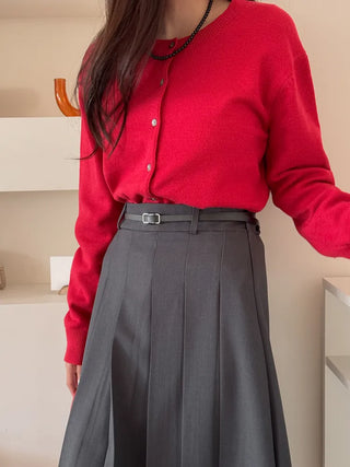Pie Slim Line Silver Leather Thin Belt