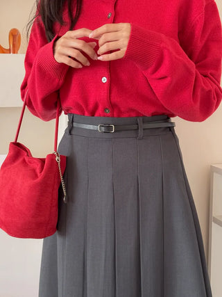 Pie Slim Line Silver Leather Thin Belt