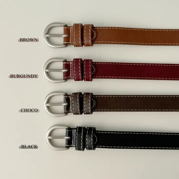 Bouncing Stitch Medium Leather Belt